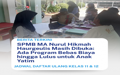Kabar Gembira! SPMB MA Nurul Hikmah Haurgeulis Masih Dibuka: Ada Program Bebas Biaya hingga Lulus untuk Anak Yatim